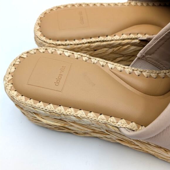 Dolce Vita Chavi Platform Slide Sandal Open Toe Women's Sand Leather Size US10 - Picture 10 of 12